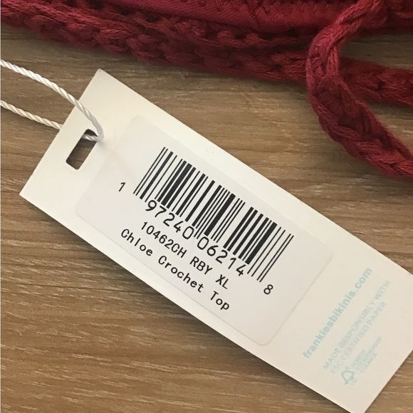 Frankie’s Bikini Chloe Crocheted Bikini Top XL NWT - Picture 5 of 6